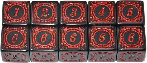 SmartDealspro 10 pack D6 Six Sides 16mm Dice Dice Die for DND MTG PRG WOW Table Game Teaching (Red Letter) in Kuwait