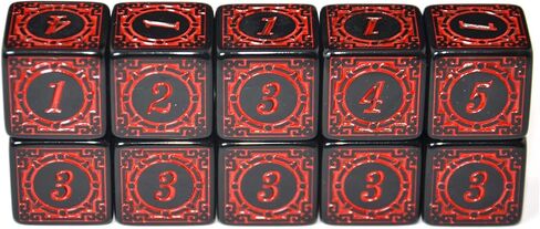 SmartDealspro 10 pack D6 Six Sides 16mm Dice Dice Die for DND MTG PRG WOW Table Game Teaching (Red Letter) in Kuwait