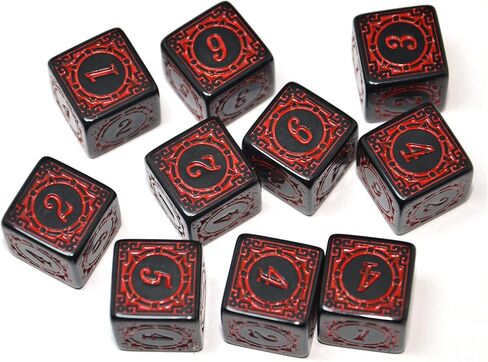 SmartDealspro 10 pack D6 Six Sides 16mm Dice Dice Die for DND MTG PRG WOW Table Game Teaching (Red Letter) in Kuwait