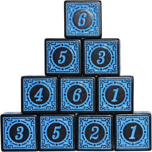 SmartDealsPro 10-Pack D6 Six Sides 16mm Dice Die for DND MTG PRG Wow Table Game Math Teaching (Red Letter) in Kuwait