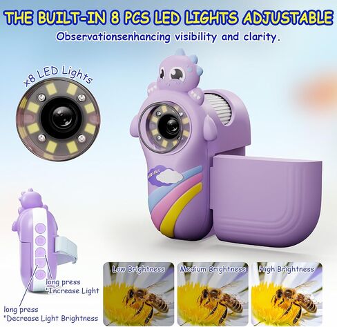 Microscope for Kids,Handheld Kids Microscope – 1000X Magnification,2'' HD Screen,1080P Camera,Built-in Telescope,STEM Educational Toy,Christmas/Birthday Gift for Ages 3-12 (Purple) in Saudi Arabia