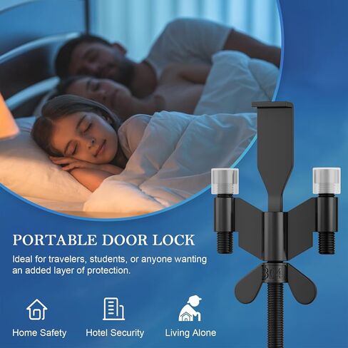 Portable Door Lock Upgraded Stoppers, Hotel Doors Locks for Travelers Safety Locker Jammer Security Devices from Rooms Inside Travel Home Apartment Bedrooms Essentials Reinforcement for Women in Kuwait