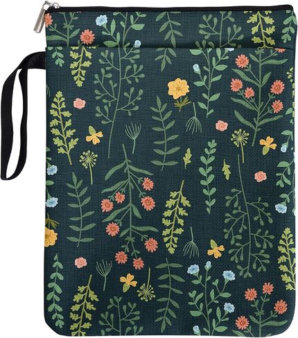 Blue Little Daisy Pattern Book Lovers Gifts Book Sleeve for Friends Sisters Godmother Readers Librarian with Zipper & Front Pocket Handle Waterproof BookCover Case Book Club Gifts Book Accessories in Kuwait