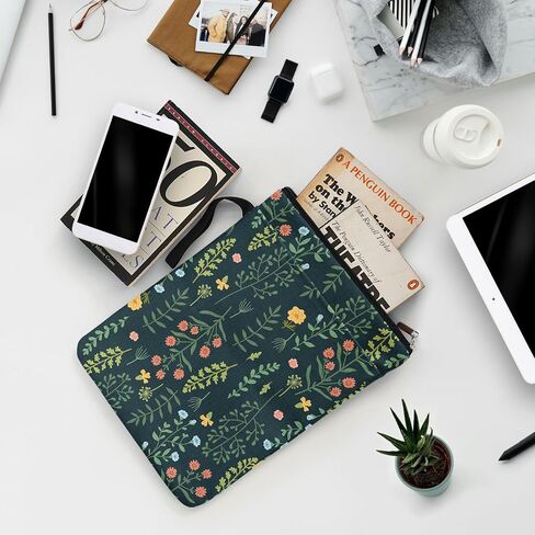 Blue Little Daisy Pattern Book Lovers Gifts Book Sleeve for Friends Sisters Godmother Readers Librarian with Zipper & Front Pocket Handle Waterproof BookCover Case Book Club Gifts Book Accessories in Kuwait