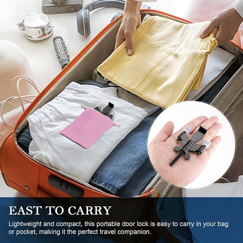 Portable Door Lock Upgraded Stoppers, Hotel Doors Locks for Travelers Safety Locker Jammer Security Devices from Rooms Inside Travel Home Apartment Bedrooms Essentials Reinforcement for Women in Kuwait