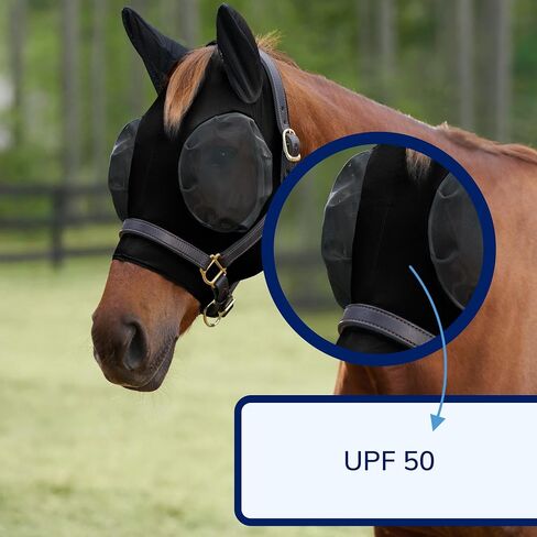 SmartPak Comfort Horse Fly Mask with SmartCore Technology | UV Horse Mask | UPF 50 | Forelock Hole | Stretch Material | Fine Mesh Around Ears | Moisture-Wicking for Cool Comfort in Saudi Arabia