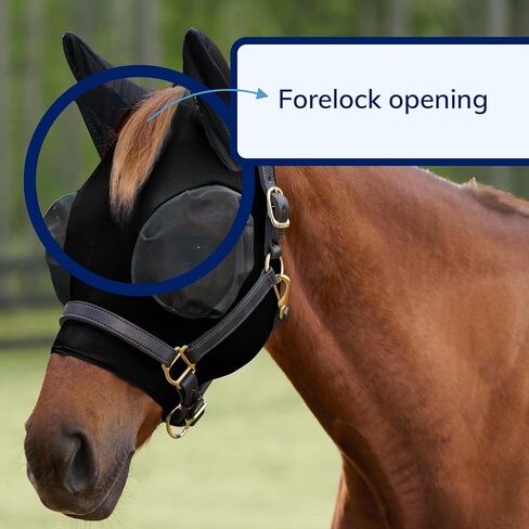 SmartPak Comfort Horse Fly Mask with SmartCore Technology | UV Horse Mask | UPF 50 | Forelock Hole | Stretch Material | Fine Mesh Around Ears | Moisture-Wicking for Cool Comfort in Saudi Arabia