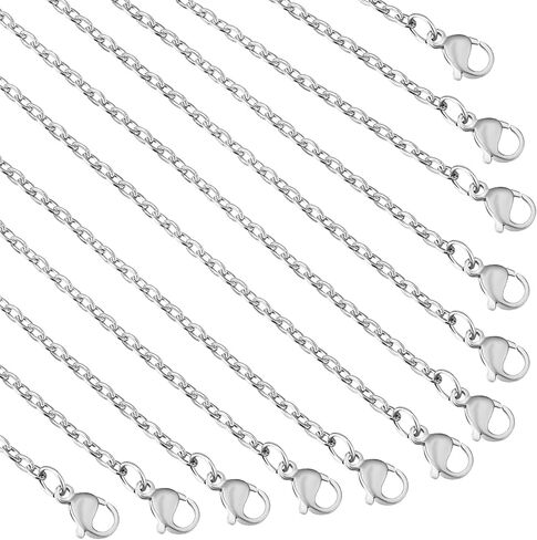 Topacket 24 Pack Necklace Chains Bulk,Gold and Silver Stainless Steel DIY Cable Link Chains for Jewelry Making 18 Inches in Kuwait