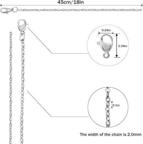 Topacket 24 Pack Necklace Chains Bulk,Gold and Silver Stainless Steel DIY Cable Link Chains for Jewelry Making 18 Inches in Kuwait