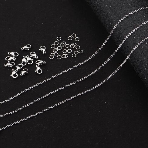 Topacket 24 Pack Necklace Chains Bulk,Gold and Silver Stainless Steel DIY Cable Link Chains for Jewelry Making 18 Inches in Kuwait