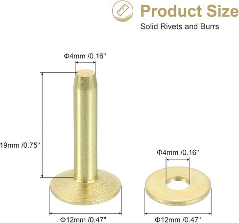 UXCELL 25 قم بتعيين مسامير النحاس و Burrs ، 12 × 4 × 19 ملم جلدية من الجلد النحاس الصلب. in Kuwait