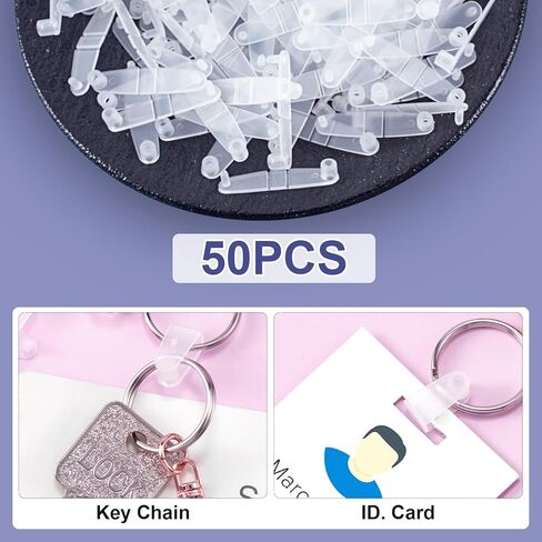 PAGOW 100 Pcs Plastic Keychain Clips, Acrylic Keychain Connector, Clear Keychain Clips for Crafts, Keychain Attachment for Office, DIY Crafts, Jewelry Making in Kuwait