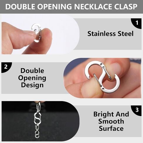 WISYOK 5PCS Double Opening Bracelet Clasp, Bracelet Connector Golden Medium Necklace Shortener Clasp for Jewelry Making Necklace Clasps and Closures in Saudi Arabia