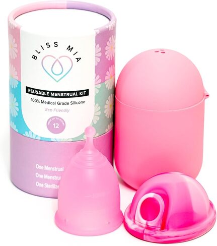 Menstrual Cup Kit - Reusable Medical-Grade Silicone Period Cup - Menstrual Disc & Sterilizer Case, Large, Purple in Saudi Arabia