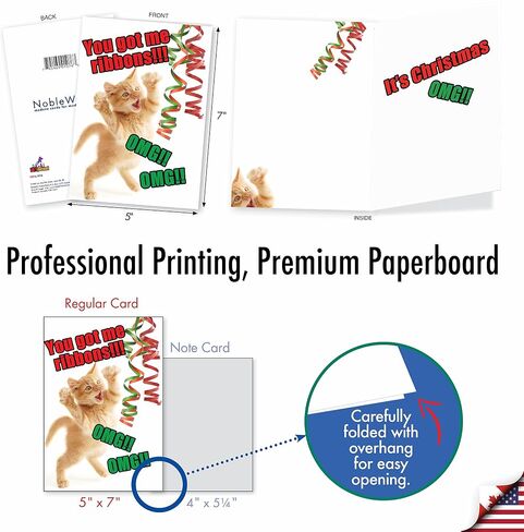 NobleWorks Variety Pack of 20 Funny Christmas Cartoons Greeting Cards with Envelopes, Humor Holiday Assortment for Men and Women (10 Designs, 2 Each) - Holly Jolly Rice Cakes AC5557XSG-B2x10 in Saudi Arabia