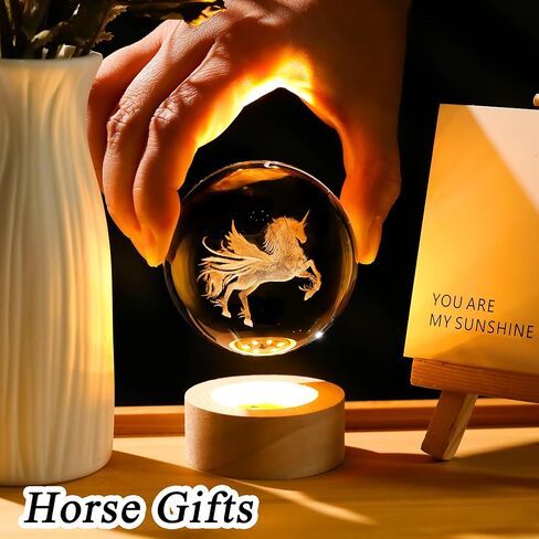 Elephants Gifts for Women Men 3D Elephant Crystal Ball with Wooden Light Base Glass Elephant Figurines Decor for Elephants Lovers on Christmas Valentine's Day Birthday (Diameter 2.36 inches) in Kuwait