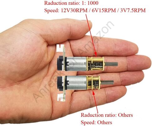 2PCS DC 12V 200 دورة في الدقيقة N20 محرك تشفير مع مستشعر القاعة 3-12V 7.5-3000 دورة في الدقيقة محرك الدقة لـ Arduino (12-200) in Kuwait