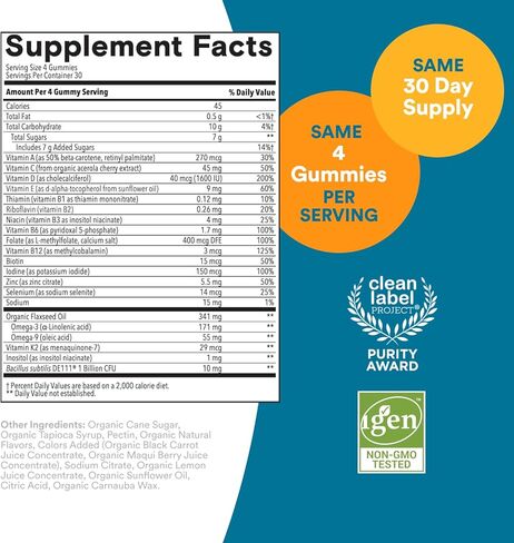 SmartyPants فيتامينات متعددة للرجال، علكات عضوية: CoQ10، ميثيلفولات، أوميغا 3 (ALA)، فيتامين D3، C، فيتامين B12، B6، فيتامين A، K والزنك لدعم المناعة، نباتي، 120 علكة (كمية تكفي لمدة 30 يومًا) in Kuwait