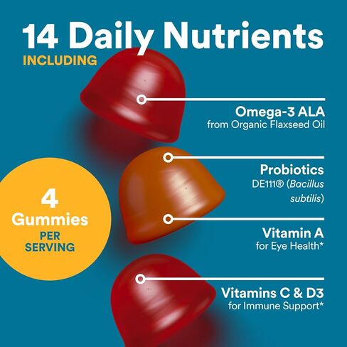 SmartyPants فيتامينات متعددة للرجال، علكات عضوية: CoQ10، ميثيلفولات، أوميغا 3 (ALA)، فيتامين D3، C، فيتامين B12، B6، فيتامين A، K والزنك لدعم المناعة، نباتي، 120 علكة (كمية تكفي لمدة 30 يومًا) in Kuwait