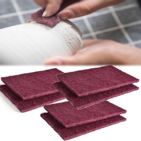 Pottery Tools - Buffing Sponge Sandpaper, Cloth Sandpaper, Abrasive Cloth for Smoothing Clay Bodies, Hand Sanding and Polishing Tools (red-4) in Kuwait