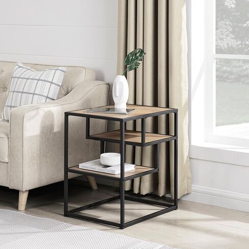 Walker Edison Contemporary Floating Shelf Side Table, 16 Inch, Dark Walnut in Saudi Arabia