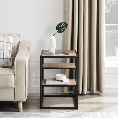 Walker Edison Contemporary Floating Shelf Side Table, 16 Inch, Dark Walnut in Saudi Arabia