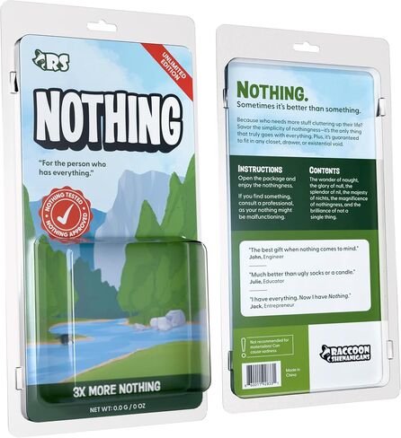 Nothing Gift - Funny Gag Gift for Men Who Want Nothing Or Have Everything - Hilarious White Elephant Gift of Nothing - Christmas Stocking Stuffer Useless Box in Saudi Arabia