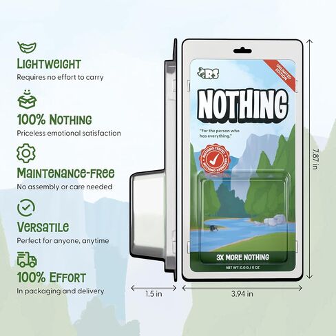 Nothing Gift - Funny Gag Gift for Men Who Want Nothing Or Have Everything - Hilarious White Elephant Gift of Nothing - Christmas Stocking Stuffer Useless Box in Saudi Arabia
