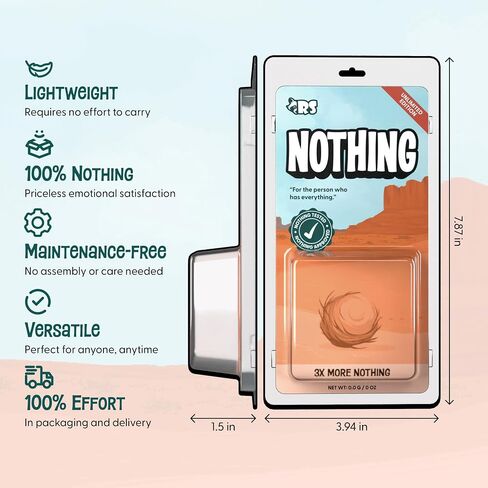 Nothing Gift - Funny Gag Gift for Men Who Want Nothing Or Have Everything - Hilarious White Elephant Gift of Nothing - Christmas Stocking Stuffer Useless Box in Saudi Arabia