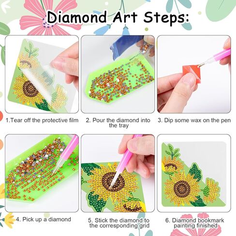 Anseal 8 Pcs Heart Diamond Art Painting Bookmark, DIY Diamond Art Bookmarks for Book Lovers for Kids Adults (Van Gogh Oil Painting Art Style) in Kuwait