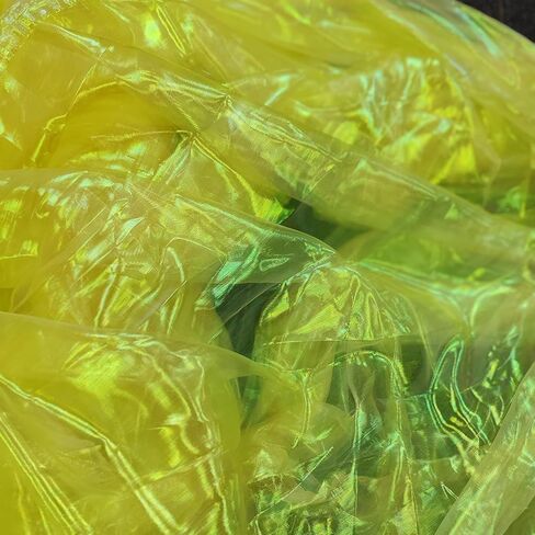3.3 Yard Magic Purple Organza Fabric with Holographic Iridescent Effect, 59-inch Wide, Perfect for Halloween, Wedding, DIY Projects, Dress Costumes, Photography, and Venue Decoration in Kuwait