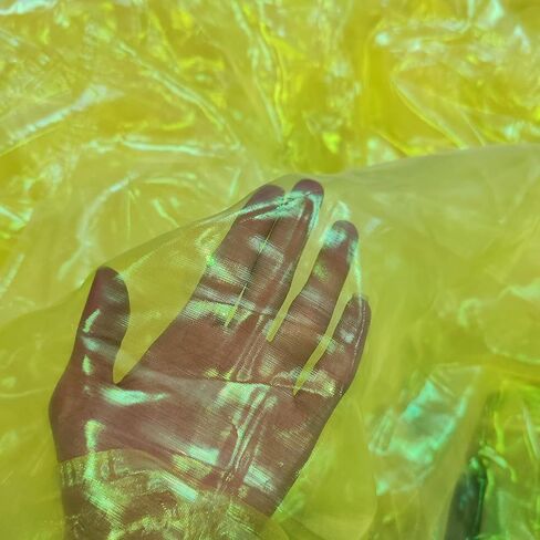 3.3 Yard Magic Purple Organza Fabric with Holographic Iridescent Effect, 59-inch Wide, Perfect for Halloween, Wedding, DIY Projects, Dress Costumes, Photography, and Venue Decoration in Kuwait