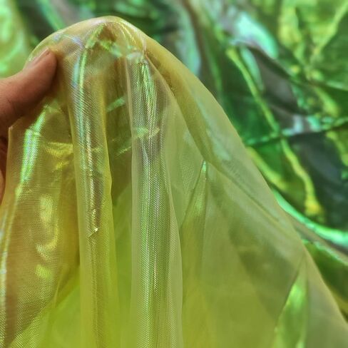 3.3 Yard Magic Purple Organza Fabric with Holographic Iridescent Effect, 59-inch Wide, Perfect for Halloween, Wedding, DIY Projects, Dress Costumes, Photography, and Venue Decoration in Kuwait