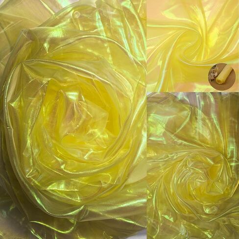 3.3 Yard Magic Purple Organza Fabric with Holographic Iridescent Effect, 59-inch Wide, Perfect for Halloween, Wedding, DIY Projects, Dress Costumes, Photography, and Venue Decoration in Kuwait