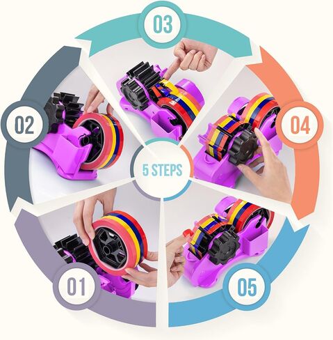 Purple Heat Tape Dispenser-for Pre-Cut Sublimation | Heat-Resistant, Heat Transfer, Heat Press | Thin Double-Sided and Clear Tape, 1 '' & 3'' Core, Semi-Automatic Tape Dispenser with Compartment Slots in Saudi Arabia