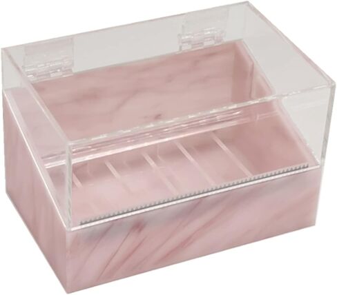 Dust-Proof False Eyelash Tape Cutter and Dispenser - Acrylic Multi-Grid Tapes Storage Box - Holds Up to 6 Rolls (White) in Kuwait