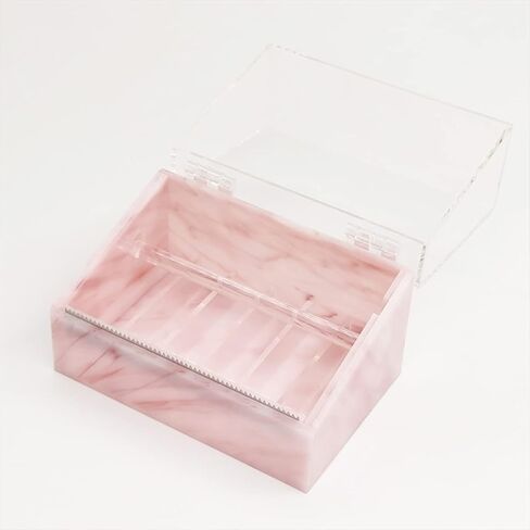 Dust-Proof False Eyelash Tape Cutter and Dispenser - Acrylic Multi-Grid Tapes Storage Box - Holds Up to 6 Rolls (White) in Kuwait