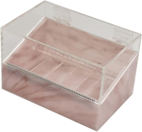 Dust-Proof False Eyelash Tape Cutter and Dispenser - Acrylic Multi-Grid Tapes Storage Box - Holds Up to 6 Rolls (White) in Kuwait
