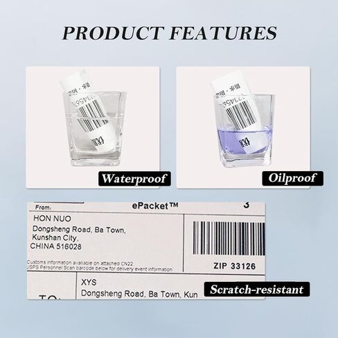 4x6 Thermal Shipping Labels, 500pcs Perforated Fanfold, Compatible Zebra & Rollo Printers and Most Thermal Printer, Perforated, Commercial Grade (500, 4 * 6-1) in Kuwait