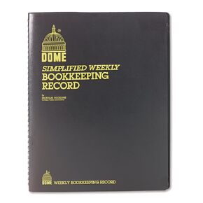 دفتر سجل مسك الدفاتر الأسبوعي Dome ، 11in. x 9in. ، بني