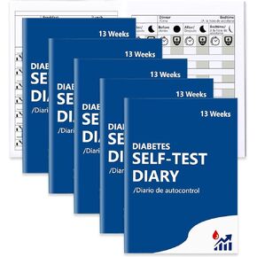 3 أجهزة كمبيوتر 5.8 * 8.3 بوصة دفتر ضغط الدم اليومية لمجلة الجلوكوز لمقاومة السكري المذكرات 13 أسبوعًا سجل السكر في الدم 4 وقت قبل الإفطار ، الغداء ، العشاء ، وقت النوم) للتتبع اليومي