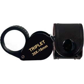 30X Jewelers Loupe Magnifier Foldable Jewelry Magnifier Eye Loop 18mm Optical Glass Lens with Lanyard Hole for Gems, Jewelry, Coins, Stamps Collection