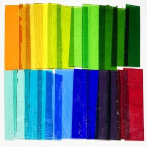 2.2 رطل مستطيل غير منتظم قصاصات زجاجية ملون-4-6 "x1-2" قطع فسيائية مقاومة للفسيفساء ، 20+ ألوان الزجاج لمشاريع صنع الفسيفساء DIY ، ديكور المنزل