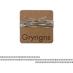 Gryrigns 3 Feet 0.8mm 925 Sterling Silver Box Chain Link Bulk for DIY Craft Jewelry Making (3.2 Grams)