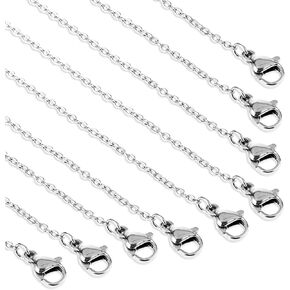 30 Pcs Necklace Chains Bulk 1,5mm Necklace Chains for Jewelry Making, Silver Plated DIY Cable Link Chains for DIY Jewelry Making 18 Inches