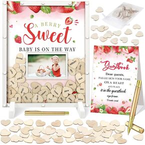 65 Pcs Baby Shower Guest Book Alternatives He or She Gender Reveal Baby Shower Decorations Sign in Guest Book with Picture Frame and 60 Wooden Chip for Baby Shower(Boho,Pampas Grass) in Kuwait