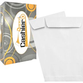 500 Cashier Depot #7 Coin/Cash/Small Parts Envelopes, 3 1/2" X 6 1/2", Sturdy 24lb. White, Gum Flap, 500/Box