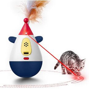 Cat Laser Toy Automatic Interactive Cat Toy with Random Trajectory USB-Rechargeable Wobble Cat Toy with Three Random Modes