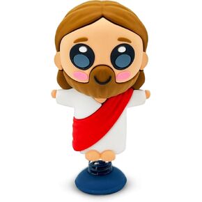 راقصة لوحة قيارات يسوع - Bobblehead من المسيح مع الأسلحة المفتوحة - ملحق السيارات الدينية مع لوحة لزجة - هدية فريدة من نوعها للمؤمنين والسائقين المسيحيين والأصدقاء المؤمنين