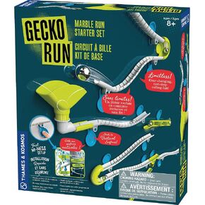 Gecko Run Marble Run Starter الذي وضعته Thames & Kosmos ، لعبة Toy of the Year الفائز - 63 قطعة الرخام العمودي ، مسارات مرنة | سريع ، لا ميس الإعداد | ساعات من اللعب الإبداعي | نسخة 2 لغة ، en/fr
